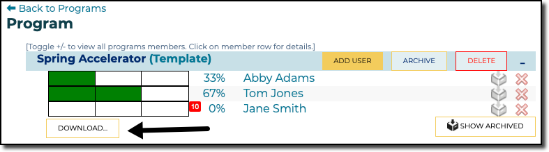 Program Download button