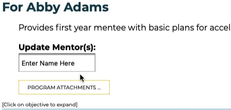Example Mentor selection