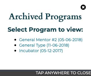 Example Archive popup