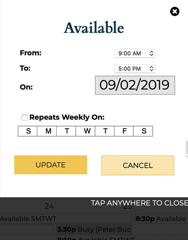 Setting recurring event