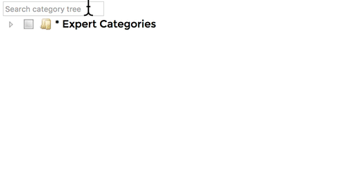 Search category tree