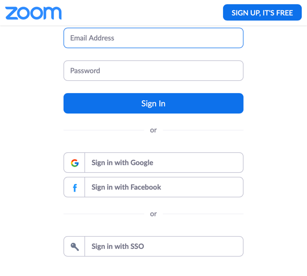 Zoom login